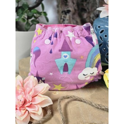 Couche moulée licorne - aile rose