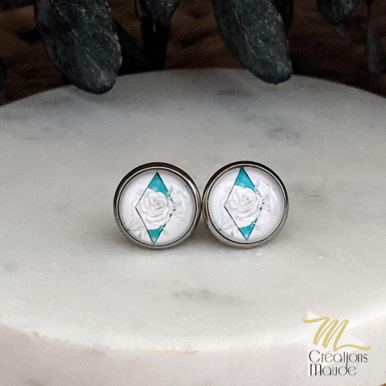 Fleur Turquoise Géo