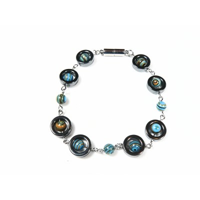 Boucle d'oreille Hématite-Malachite