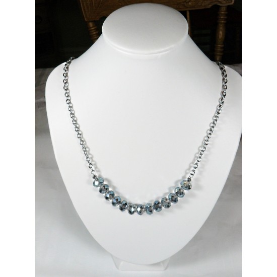 Collier Cristal D'orios Bleu Gris