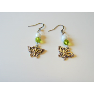 Boucle d'oreille-Papillon-Agathe blanche