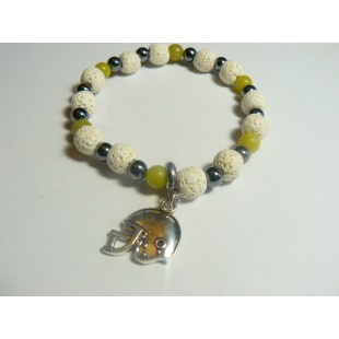 Bracelet football-Agate -Hématite-Pierre...