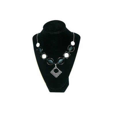 Collier Noir Picot-Pierre Howlite Stone