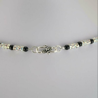 Collier cristal Swarovski et onyx noir
