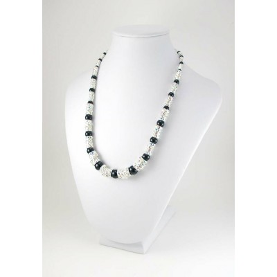 Collier cristal Swarovski et onyx noir