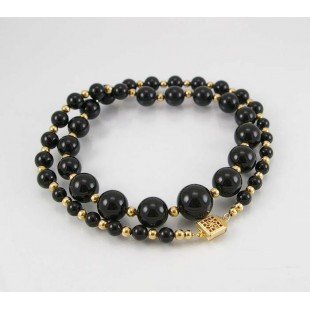 Collier perles noires Swarovski