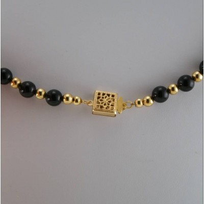 Collier perles noires Swarovski