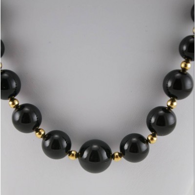 Collier perles noires Swarovski