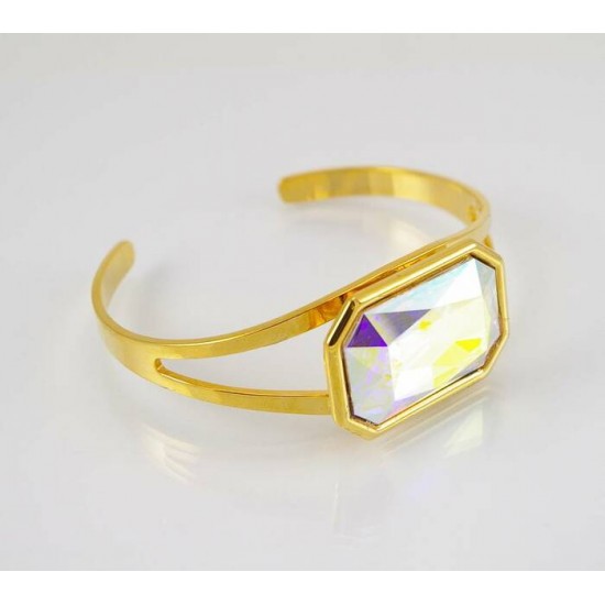 Bracelet or et cristal Swarovski aurore boréale