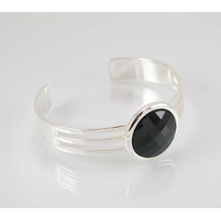 Bracelet argent avec cristal Swarovski noir