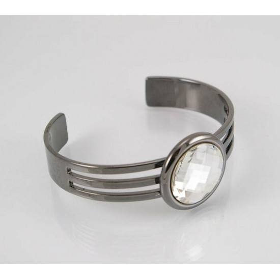 Bracelet gun metal avec cristal Swarovski crystal