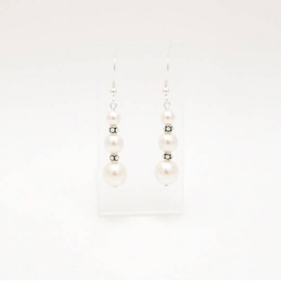 Boucles d'oreille perle blanche Swarovski