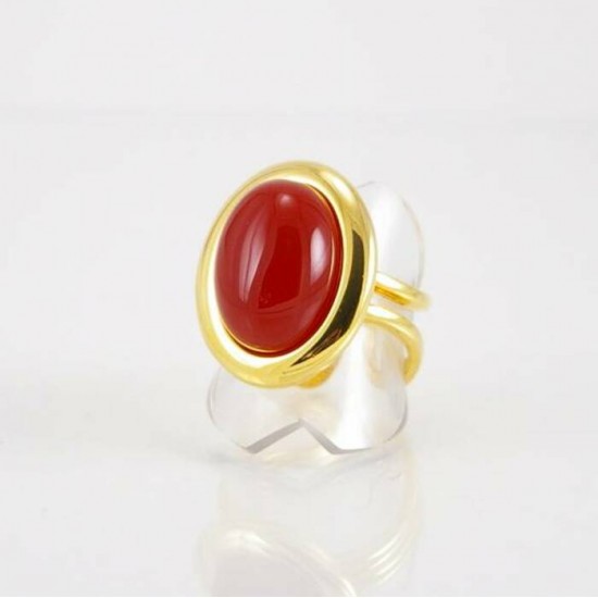 Bague fini or avec carnelian