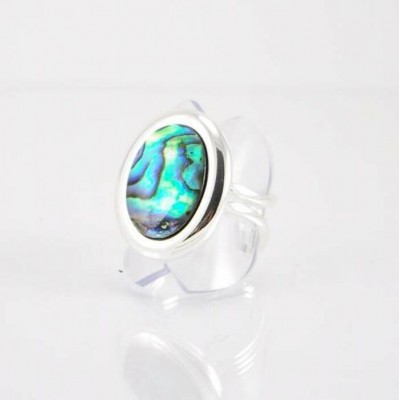 Bague fini argent avec paua shell naturel