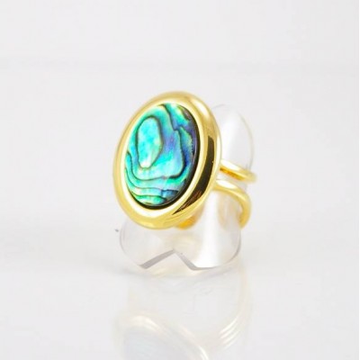 Bague fini or avec paua shell naturel