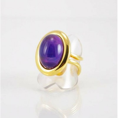 Bague fini or avec améthiste