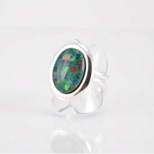 Bague fini argent avec opale mosaïque Gilson
