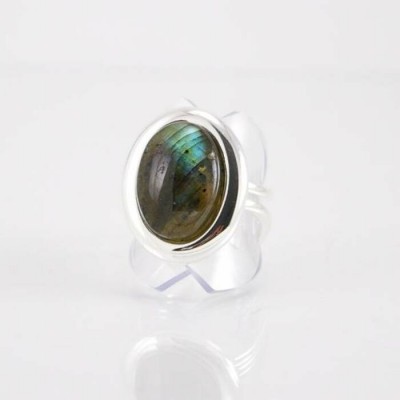 Bague fini argent avec labradorite