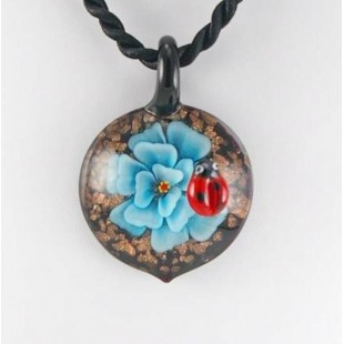 Motif floral en verre avec cordon tressé