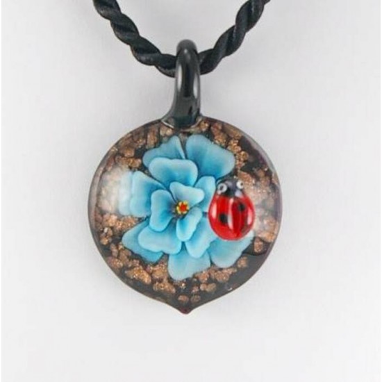 Motif floral en verre avec cordon tressé