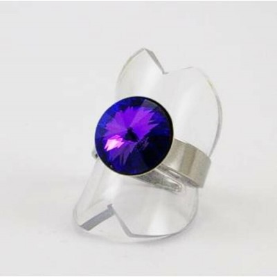 Bague cristal Swarovski Rivoli héliotrope