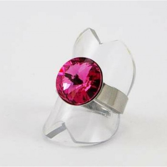 Bague cristal Swarovski Rivoli rose