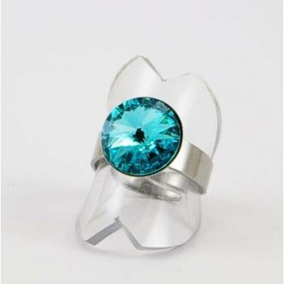 Bague cristal Swarovski Rivoli turquoise