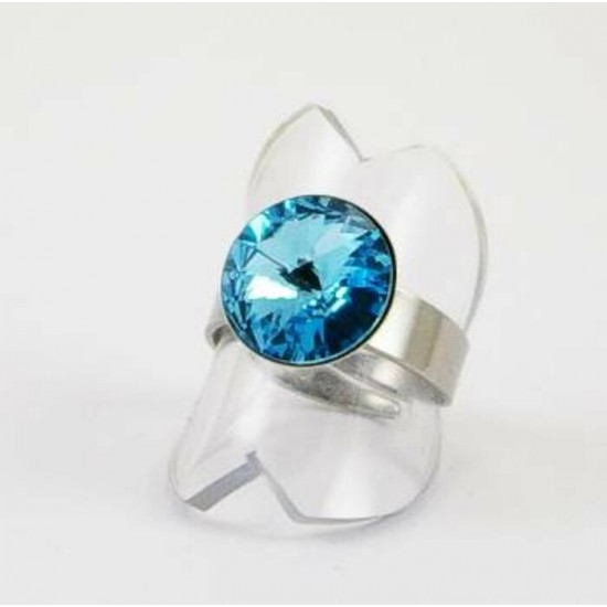 Bague cristal Swarovski Rivoli aigue-marine