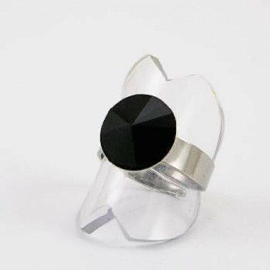 Bague cristal Swarovski Rivoli noir