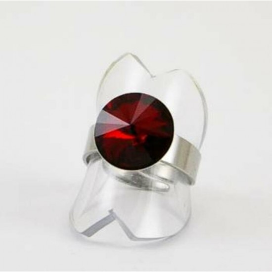 Bague cristal Swarovski Rivoli rouge Siam