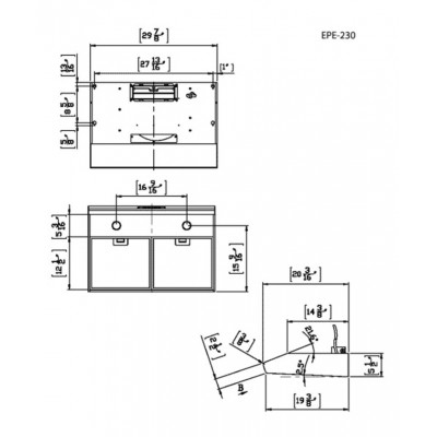 Hotte de cuisine Ekolos EPE-230S