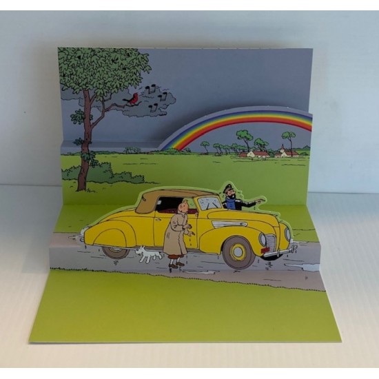 Carte Pop-up - Voiture jaune