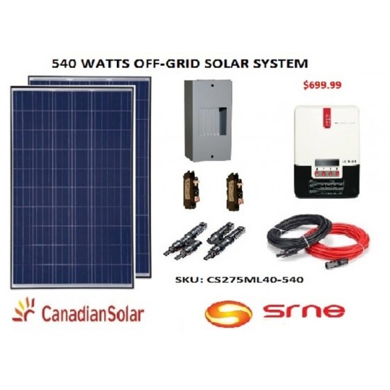 SYSTÈME SOLAIRE HORS RÉSEAU 540 WATTS