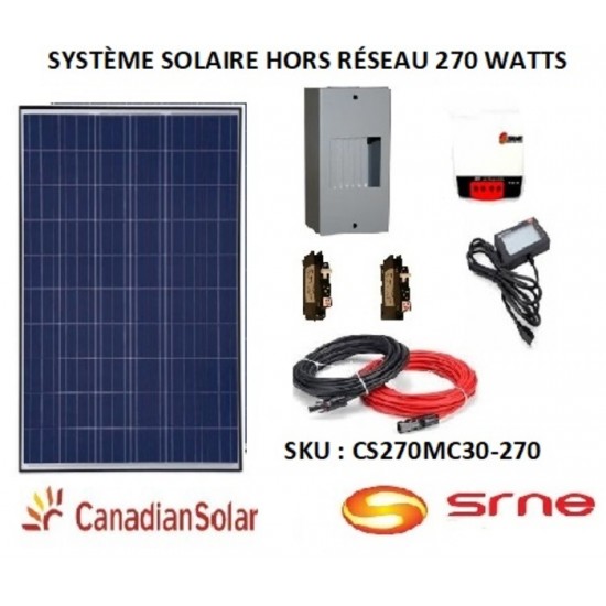 SYSTÈME SOLAIRE HORS RÉSEAU 275 WATTS