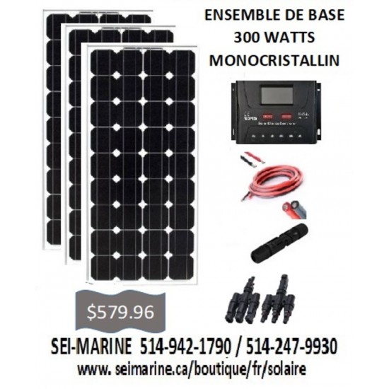 KIT SOLAIRE DE BASE 300 WATTS  MONOCRISTALLIN