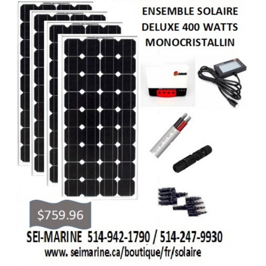 KIT SOLAIRE DELUXE 400 WATTS  MONOCRISTALLIN