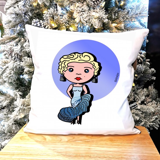 Marilyn Monroe Coussin avec dessin de La Joyeuse...