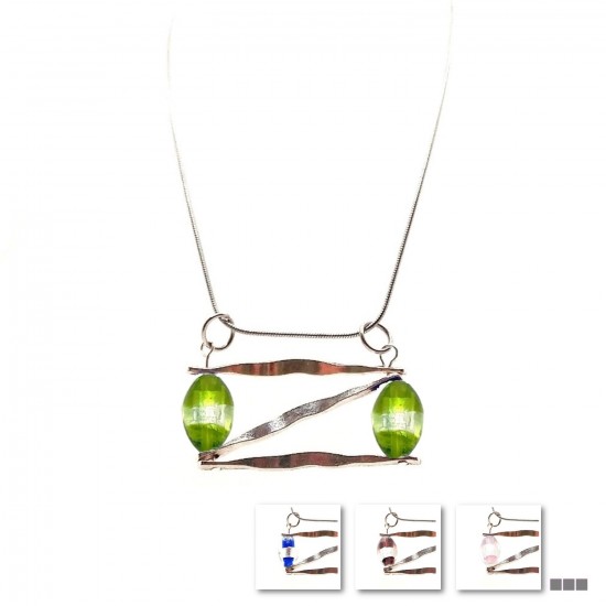 #18-098 Pendentif Barre et verre