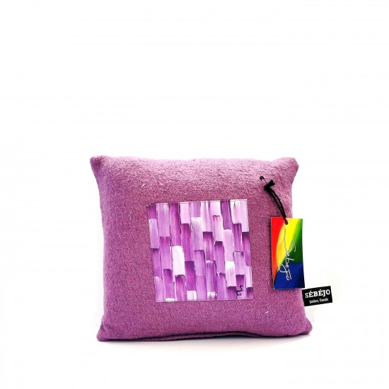 Braderie #17-080 Coussin peinture originale Lilas