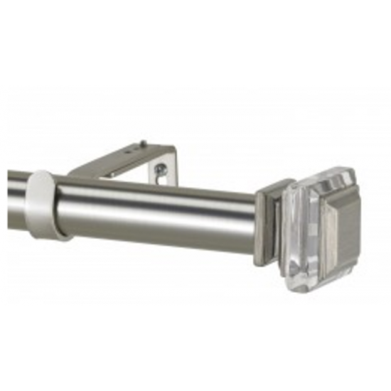 Pôle à rideaux Lalique avec embout carré cristal