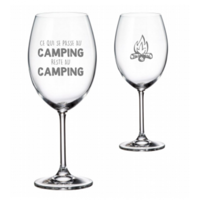 Verre À Vin ''Ce Qui Se Passe Au Camping'' 