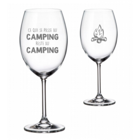 Verre À Vin ''Ce Qui Se Passe Au Camping'' 