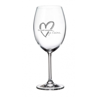 Verre À Vin ''Grand-Maman Je T'aime'' 