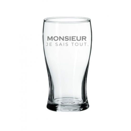 Verre À Bière '' Monsieur Je Sais Tout''