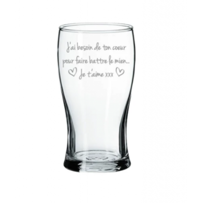 Verre à Bière – J’ai Besoin de Ton Cœur