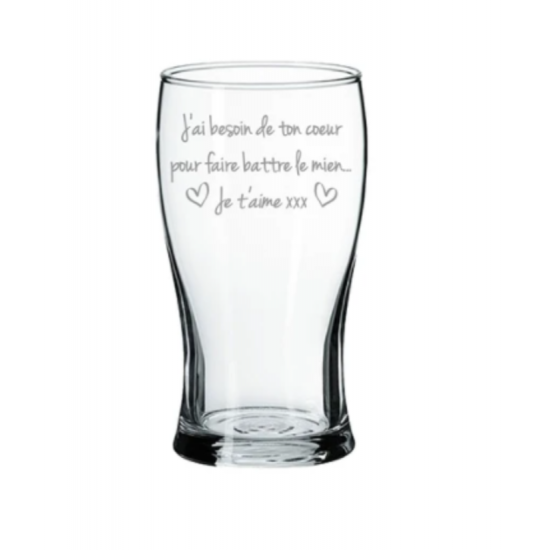 Verre à Bière – J’ai Besoin de Ton Cœur