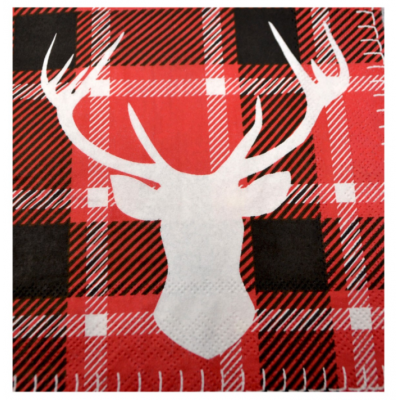 Napkins Cerf Et Carreaux