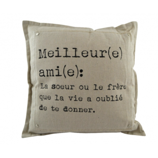 Coussin Meilleur(e) Ami(e) – Message recto verso...