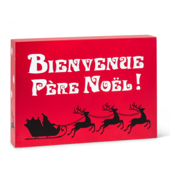 Bloc de Bois "Bienvenue Père Noël" – Déco Murale ou Table