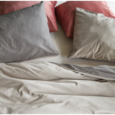 Housse de Couette Velours Gris Élégant Ultra Douce